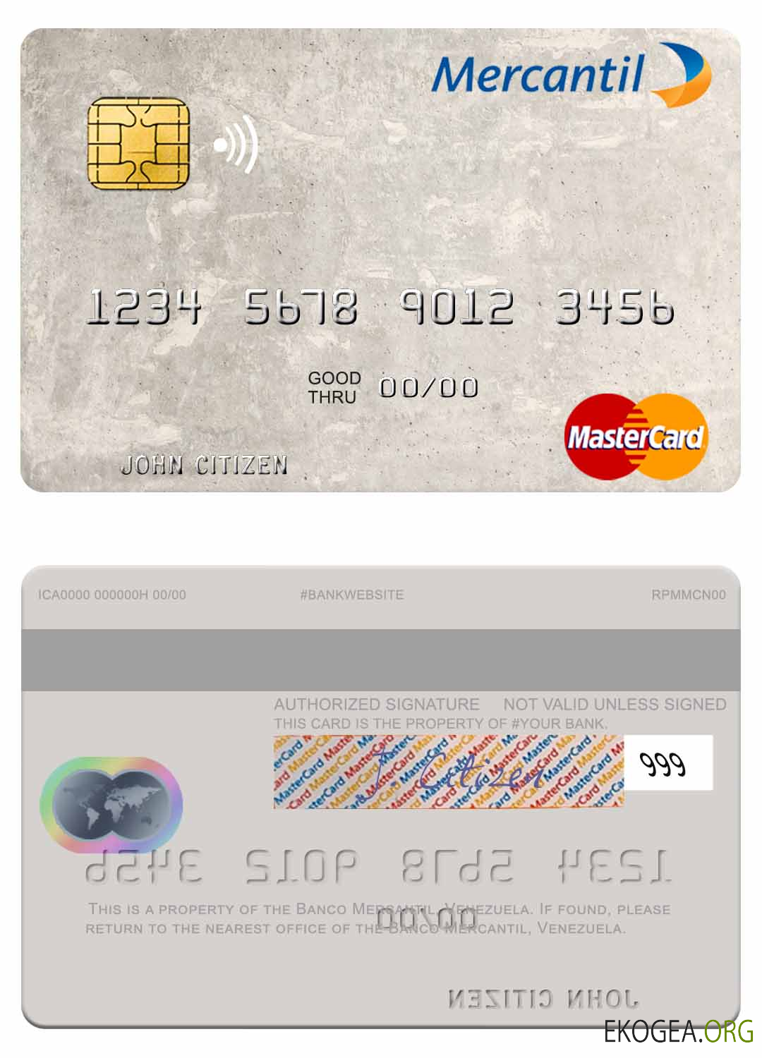 Carte Mastercard Banco Mercantil Venezuela